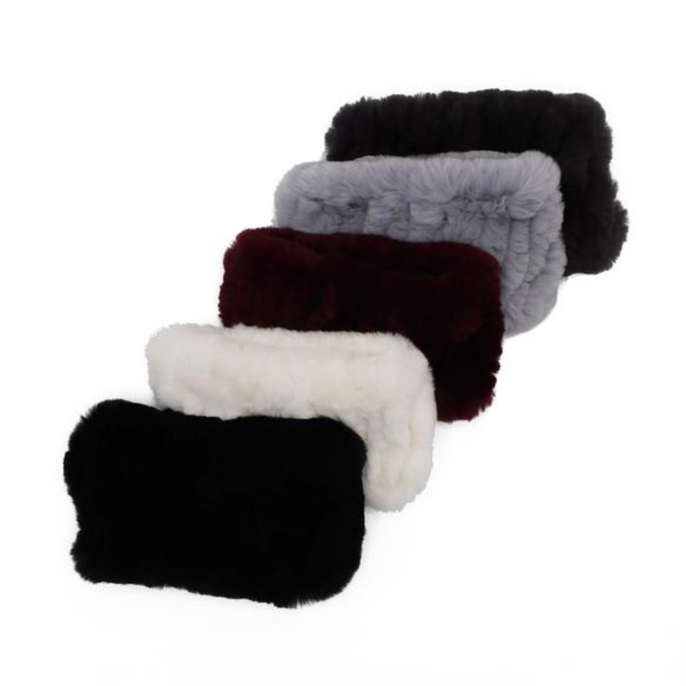 Rex Rabbit Fur Headband black